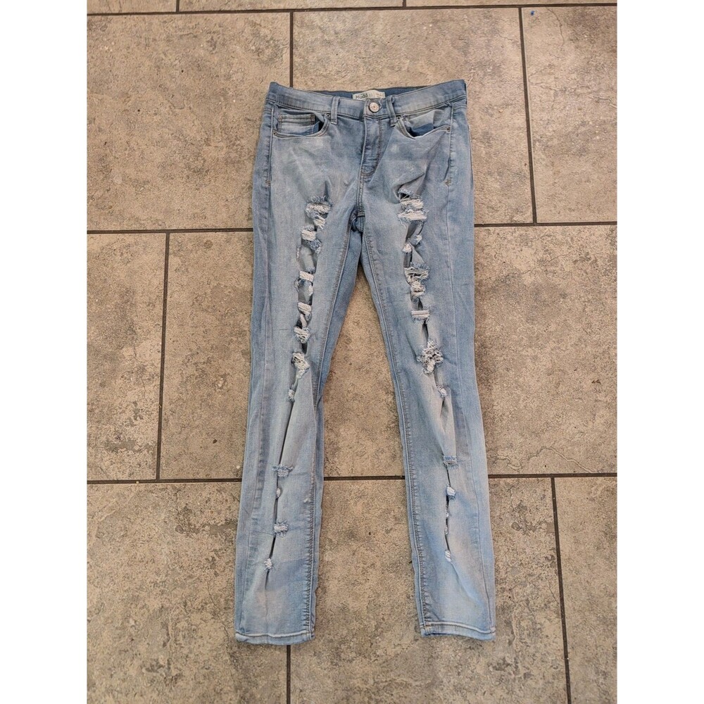 Mudd FLX Stretch Jeans Juniors 11 Low Rise Skinny Light Wash Blue